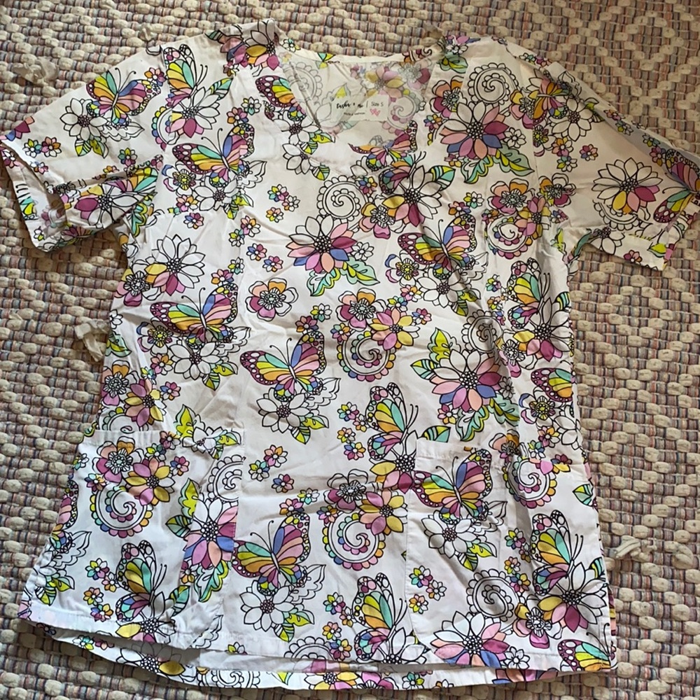 Multi Color Scrub Top